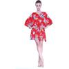imageWomens Hawaiian Poncho Luau Dress Hibiscus BlackHibiscus Red