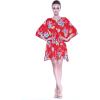 imageWomens Hawaiian Poncho Luau Dress Hibiscus BlackHibiscus Red