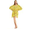 imageWomens Hawaiian Poncho Luau Dress Pineapple GardenGarden Poppy Yellow