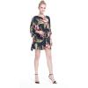 imageWomens Hawaiian Poncho Luau Dress Rafelsia CreamBlack Rafelsia