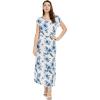 imageWomens Hawaiian Luau Cap Sleeve Maxi Simple Dress in BloomDay Dream Bloom