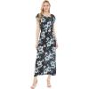 imageWomens Hawaiian Luau Cap Sleeve Maxi Simple Dress in BloomMidnight Bloom