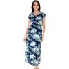 imageWomens Hawaiian Luau Cap Sleeve Maxi Simple Dress in Orchid BreezeOrchid Breeze Navy