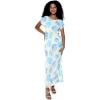 imageWomens Hawaiian Luau Cap Sleeve Maxi Simple Dress in Pacific PalmPacific Palm Cream