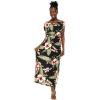 imageWomens Hawaiian Luau Cap Sleeve Maxi Simple Dress in Pineapple GardenBlack Rafelsia