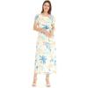 imageWomens Hawaiian Luau Cap Sleeve Maxi Simple Dress in Sandy BeachSandy Beach Beige