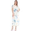 imageWomens Hawaiian Luau Cap Sleeve Maxi Simple Dress in Sandy BeachSandy Beach White