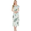 imageWomens Hawaiian Luau Cap Sleeve Maxi Simple Dress in Wispy CereusWispy Cereus Light Blue