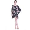 imageWomens Hawaiian Poncho Luau Dress Hibiscus BlackHibiscus Black