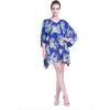 imageWomens Hawaiian Poncho Luau Dress Hibiscus BlackHibiscus Blue