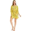 imageWomens Hawaiian Poncho Luau Dress Pineapple GardenGarden Poppy Yellow