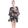 imageWomens Hawaiian Poncho Luau Dress Rafelsia CreamBlack Rafelsia
