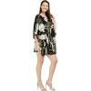 imageWomens Hawaiian Poncho Luau Dress Wispy CereusWispy Cereus Black