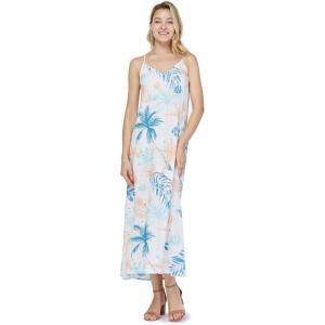 imageWomens Hawaiian Luau Beach Sunset Print Maxi Sweetheart DressSandy Beach Cream