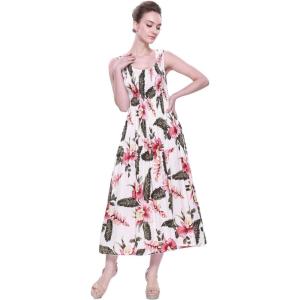 imageWomens Hawaiian Maxi Tank Elastic Luau Dress in RafelsiaRafelsia Cream