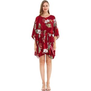 imageWomens Hawaiian Poncho Luau Dress Pineapple GardenPineapple Garden Burgundy