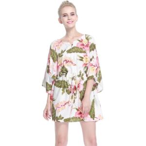 imageWomens Hawaiian Poncho Luau Dress Rafelsia CreamCream Rafelsia