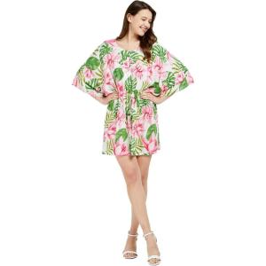 imageWomens Hawaiian Poncho Luau Dress Wispy CereusLotus and Orchid
