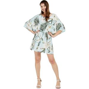 imageWomens Hawaiian Poncho Luau Dress Wispy CereusWispy Cereus Light Blue