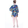 imageHula Batiks Womens Hawaiian Poncho with Tie Dress in Sunset Blue