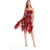 imageWomens Hawaiian Gypsy Fairy Uneven Bottom Luau Dress in Pineapple GardenPineapple Garden Burgundy