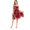 imageWomens Hawaiian Gypsy Fairy Uneven Bottom Luau Dress in Pineapple GardenPineapple Garden Burgundy