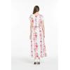 imageWomens Hawaiian Luau Cap Sleeve Maxi Simple Dress in Hibiscus VinePink White Hibiscus
