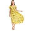 imageWomens Hawaiian Maxi Ruffle Sleeve Dress in HibiscusGarden Poppy Yellow