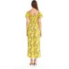 imageWomens Hawaiian Maxi Ruffle Sleeve Dress in HibiscusGarden Poppy Yellow
