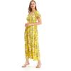 imageWomens Hawaiian Maxi Ruffle Sleeve Dress in HibiscusGarden Poppy Yellow
