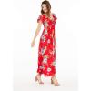 imageWomens Hawaiian Maxi Ruffle Sleeve Dress in HibiscusHibiscus Red