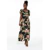 imageWomens Hawaiian Maxi Ruffle Sleeve Dress in RafelsiaRafelsia Black