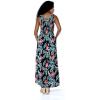 imageWomens Hawaiian Maxi Tank Elastic Luau Dress Floral PatternsBlooming Lily Black
