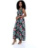 imageWomens Hawaiian Maxi Tank Elastic Luau Dress Floral PatternsBlooming Lily Black