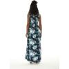 imageWomens Hawaiian Maxi Tank Elastic Luau Dress Floral PatternsOrchid Breeze Navy