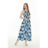 imageWomens Hawaiian Maxi Tank Elastic Luau Dress Pacific PalmPacific Palm Navy