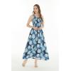 imageWomens Hawaiian Maxi Tank Elastic Luau Dress Pacific PalmPacific Palm Navy