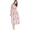 imageWomens Hawaiian Maxi Tank Elastic Luau Dress Plus Size Pink Black Hibiscus Vine