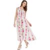 imageWomens Hawaiian Maxi Tank Elastic Luau Dress Plus Size Pink Black Hibiscus Vine