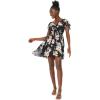 imageWomens Hawaiian Mini Ruffle Sleeve Dress HibiscusHibiscus Black