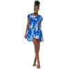 imageWomens Hawaiian Mini Ruffle Sleeve Dress HibiscusHibiscus Blue