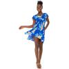 imageWomens Hawaiian Mini Ruffle Sleeve Dress HibiscusHibiscus Blue