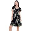 imageWomens Hawaiian Mini Ruffle Sleeve Dress in Sunset NeonPineapple Garden Black
