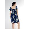imageWomens Hawaiian Mini Ruffle Sleeve Dress in Sunset NeonPineapple Garden Navy