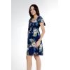 imageWomens Hawaiian Mini Ruffle Sleeve Dress in Sunset NeonPineapple Garden Navy