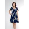 imageWomens Hawaiian Mini Ruffle Sleeve Dress in Sunset NeonPineapple Garden Navy