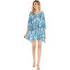 imageWomens Hawaiian Poncho Luau Dress Midnight BloomSimply Blue Leaves