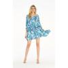imageWomens Hawaiian Poncho Luau Dress Midnight BloomSimply Blue Leaves