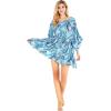 imageWomens Hawaiian Poncho Luau Dress Midnight BloomSimply Blue Leaves