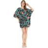imageWomens Hawaiian Poncho Luau Dress Neon SunsetBlooming Lily
